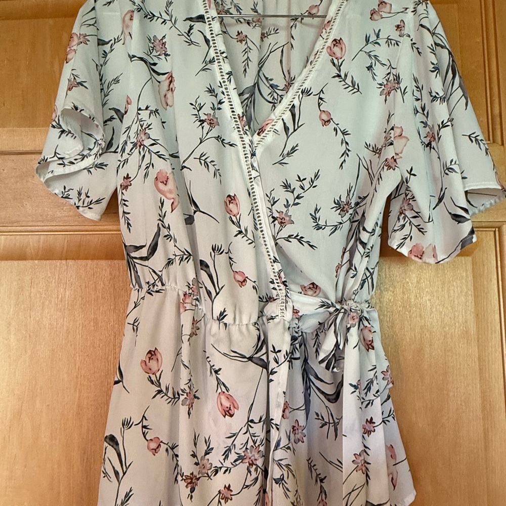 Sienna Sky Floral Dress with Pink Accents